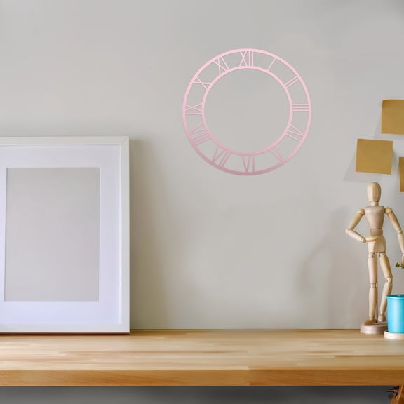 OUNONA 2pcs Acrylic Clock Face Round Mirror Wall Clock Rose Gold for DIY Enthusiasts Commercial Decoration