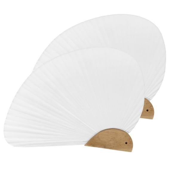 OUNONA DIY Blank Fans for Painting and Graffiti Ideal for Decoration White Paper Hand Fans 2 Pieces