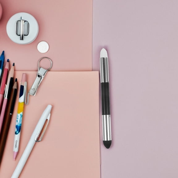 OUNONA 2pcs Blending Sponge Pen Double Headed Washable Rubbing Sponge Brush Reusable Sketch Blending Stump for Highlight Shadow Detail Correcting Tool