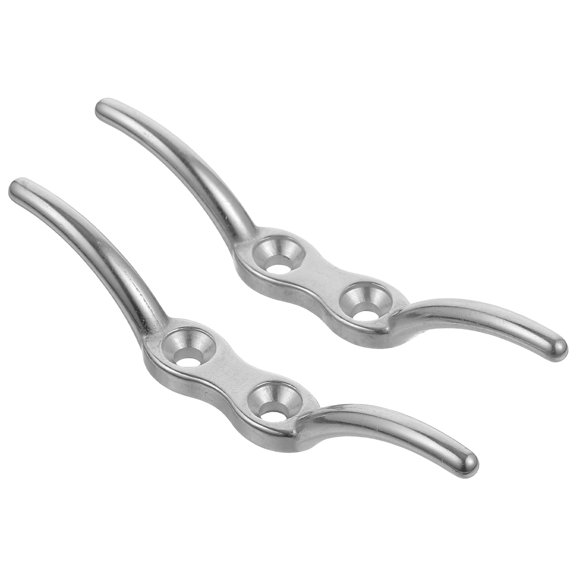 OUNONA 2pcs Boat Stainless Steel Dock Deck Rope Cleat Marine Yacht Line Flag Anchor (4 Inch)