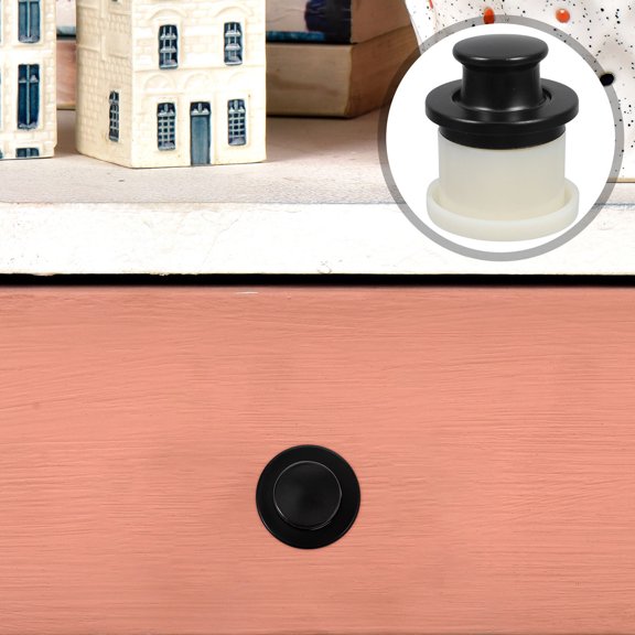 Tineasur 2-Pack Black Hidden Drawer Pull Handles with Soft Grip for Cabinets, Wardrobes, Furniture Hardware