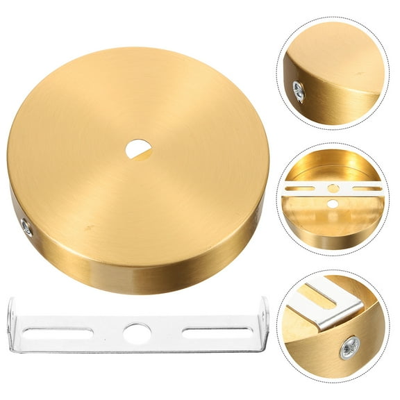 OUNONA 2pcs Brass Ceiling Canopy Light Diy Chandelier Mounting Plate Wall Lamp Holder Modern Ceiling Light Cover Plate