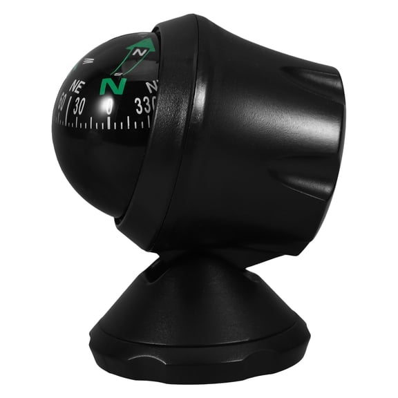 NUOLUX Compact Car Compass Black Easy to Attach Adjustable Base for Car Use 2Pcs