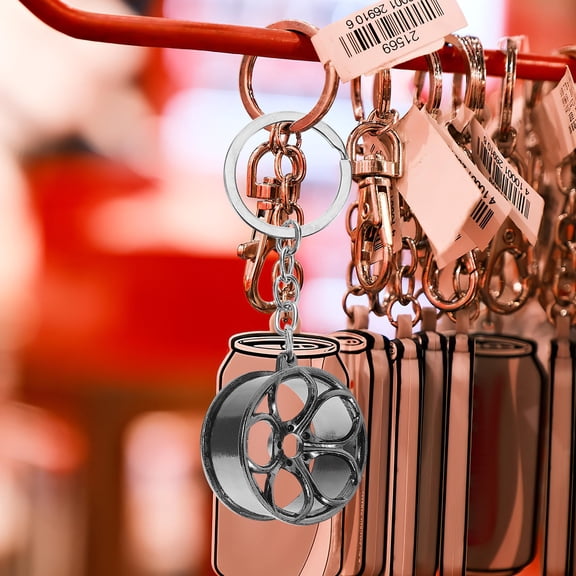 OUNONA 2pcs Car Wheel Rim Keychain Pendant Stylish Key Ring for Men and Women for Car Keys Bags and Backpacks Bag Hanging Ornaments