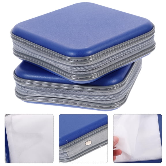 FOLOYORI 2-Pack Zipper CD Carrying Case for Car, 40-Disc Capacity Portable DVD Organizer Storage