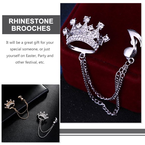 WEAVILUX Men S Brooch Suit Pin 2Pcs Silver Alloy