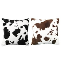 CATIEBYE Cowprint Cushion Covers Set of 2 Coffee Color Decorative Throw Pillow Cases for Sofa Home