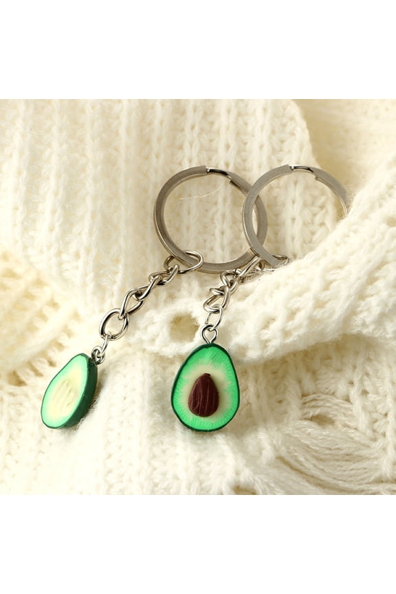 2pcs Cute Clay Keychain Charms Set for Couples and Friends, Stylish Key Accessories