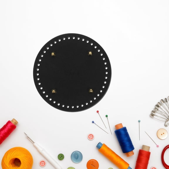 OUNONA 2pcs Diy Bag Accessories Crochet Kit Pu Leather Bottom Shaper Pad For Handbag Making Knitting Crossbody Shopping Tote Handmade Craft Projects