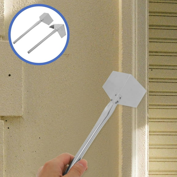 OUNONA 2pcs Drywall Corner Tool with Handle Stainless Steel Shaping Trowel for External and Internal Corners