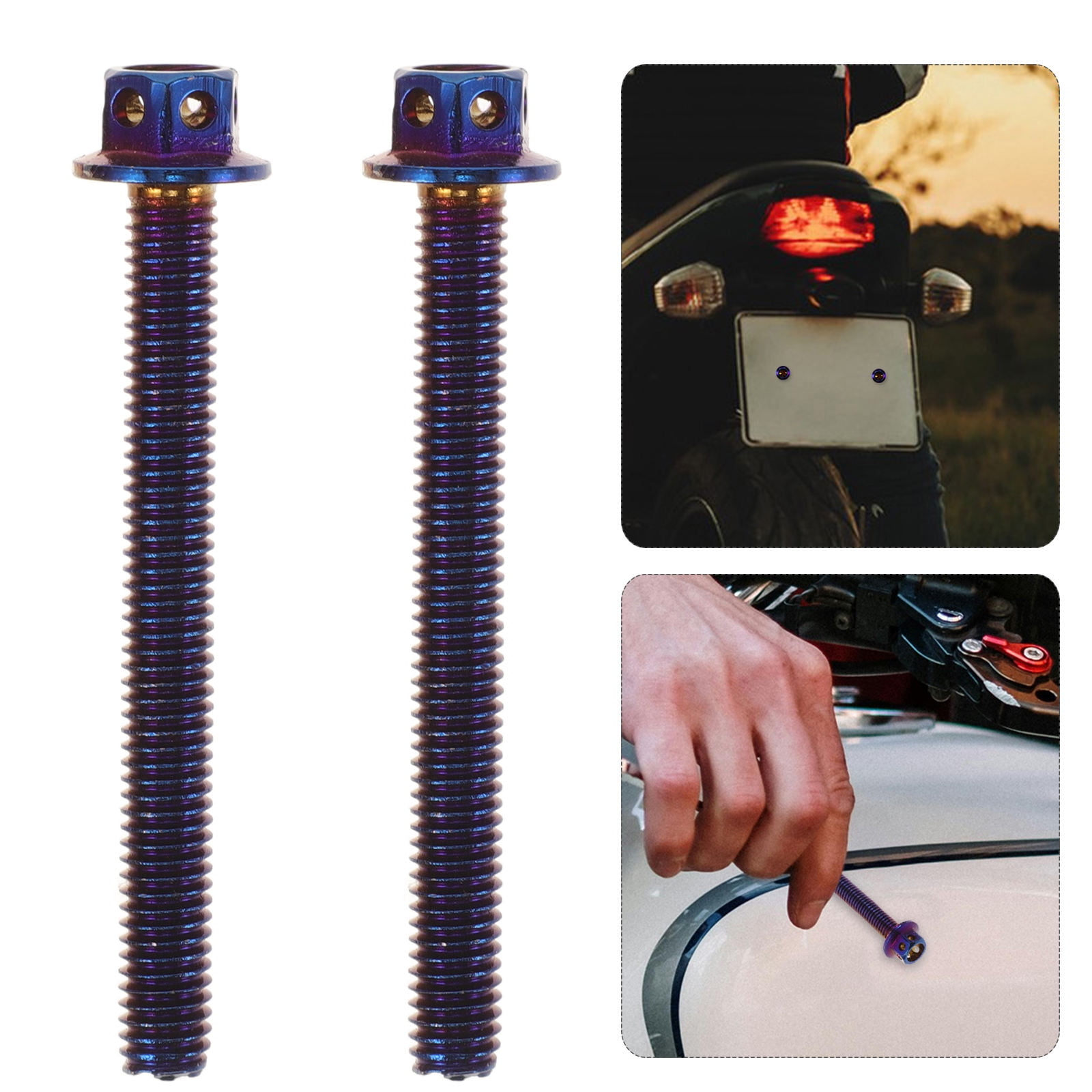OUNONA 2pcs Electric Motorcycle License Plate Screws Easy To Install License Plate Long Fasteners For Motorcycles Electric Vehicles