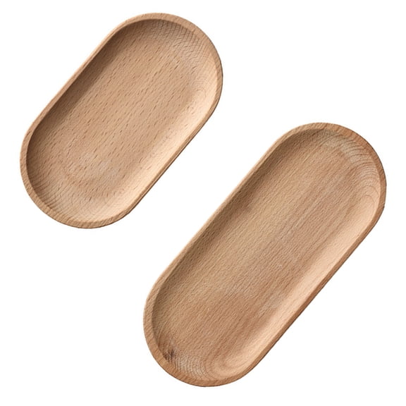 OUNONA 2-Piece Elegant Wooden Tea Serving Rustic Kitchenware for Entertaining and Chocolate Display
