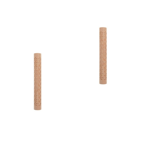 OUNONA 2pcs Embossed Cookies Rolling Pin For Baking decorative rolling pin Creative Roller For Pastry Dough Polymer Clay Roller Wooden Rolling Pins For Pottery Clay Sculpting