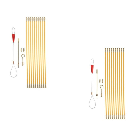 OUNONA HOMEMAXS 2pcs Fiberglass Wire Pull Rods 33CM Wall Tool Fish Pole Cable Pull Kit for Electrical Tools Accessories Wire Running Kit