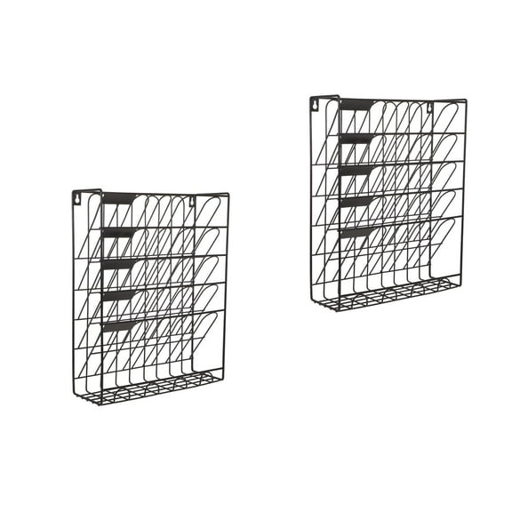 OUNONA 2pcs File Organizer Vertical Hanging Wall File Holder Desk Mail Sorter Magazine Rack