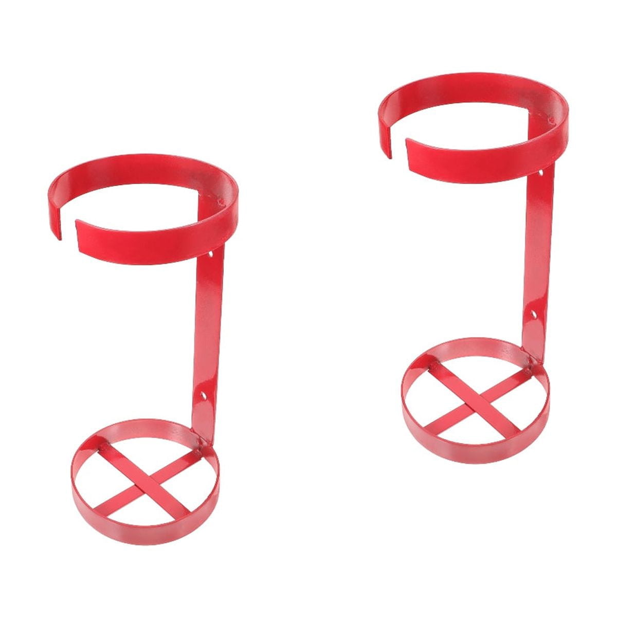 NUOLUX  2Set Metal Wall Mounted Fire Extinguisher Holder Red Circular Ring For Vehicles