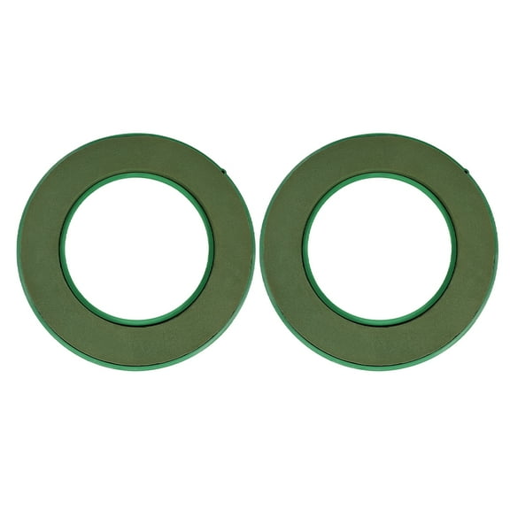 OUNONA 2Pcs Green Floral Foam Wreath Ring with Suction Cup for Wedding Car Arrangements