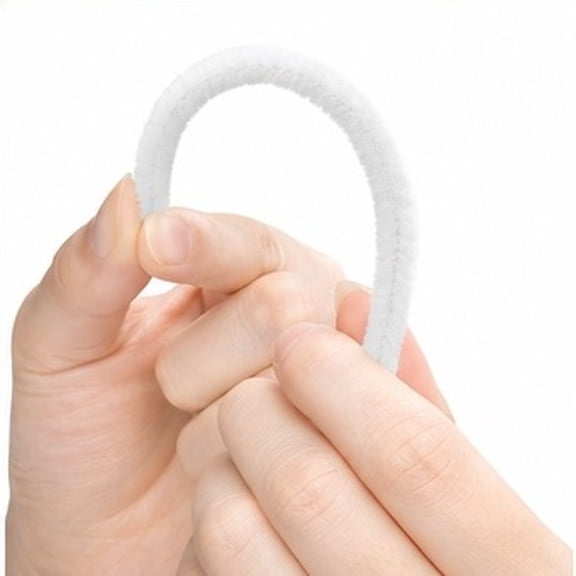 OUNONA 2Pcs White Fuzzy Stems for Creative Craft Projects with Bendable Wire