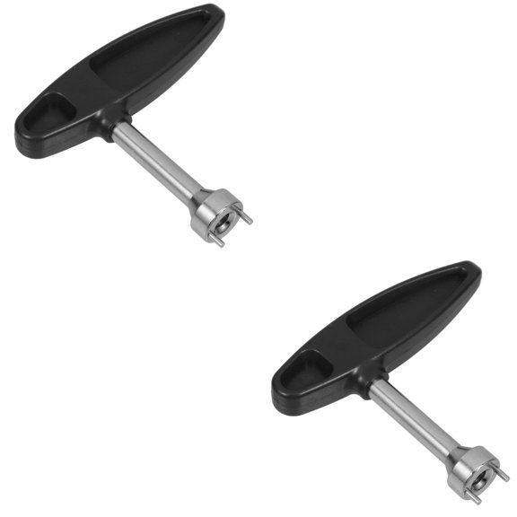 OUNONA 2pcs Gearless Type Plastic Handle Shoes Spike Wrench with Long Pegs (Black)