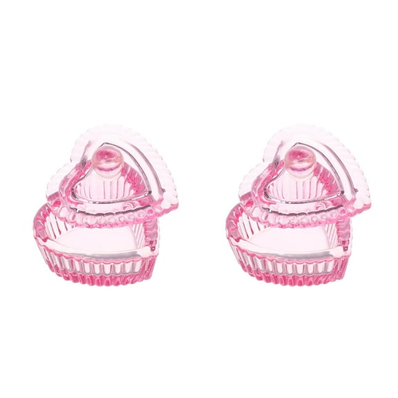OUNONA Hemoton 2pcs Nail Tips Art Dappen Dish with Lid Heart Shaped Glass Powder Monomer Dish Crystal Cup Tools for Manicure and Nail Art