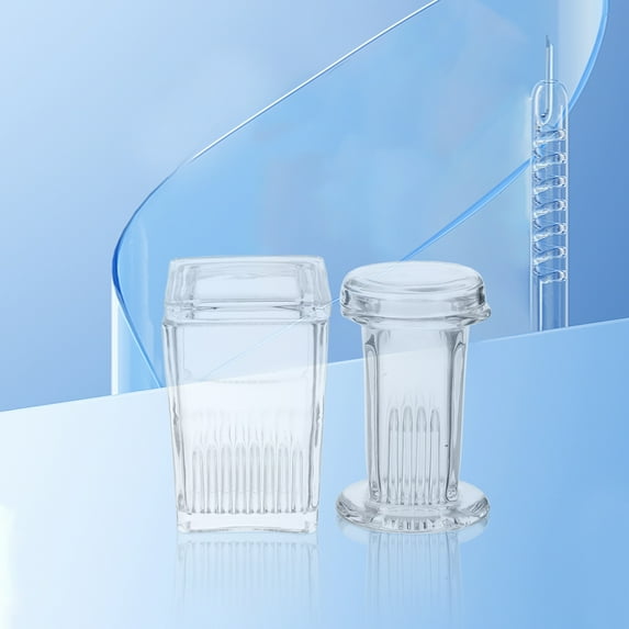 Homoyoyo 2-Pack Transparent Glass Staining Jars with Lids for Home, Lab, and Craft Use and Reusable Containers