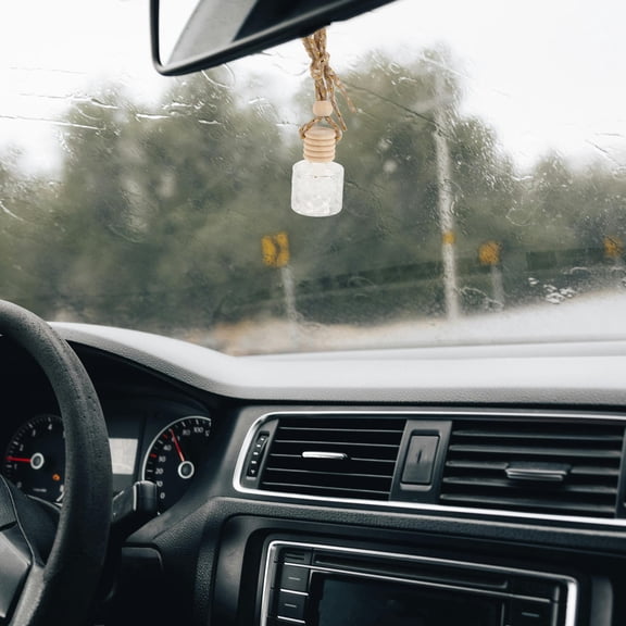 OUNONA 2pcs Hanging Car Air Freshener Diffuser Bottles Refillable Glass Bottles for Car Home Use Multi