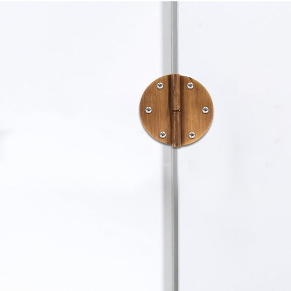 OUNONA 2pcs Heavy Duty Brass Hinges for Cabinet Closet Doors Vintage Decorative Design Round Hinges with Stainless Steel Pin for Home Decor and Crafts
