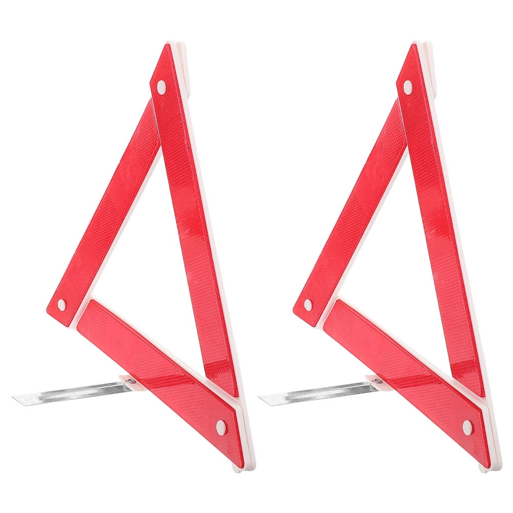 OUNONA 2pcs High Visibility Emergency Warning Triangle Reflectors Safety Triangles For Vehicles Reflective Tripod On Highway Car Emergency Triangle Sign