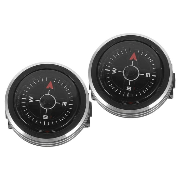 OUNONA 2pcs Hiking Survival Compass Mini Pocket Compass For Camping Boating Wristband Compasses Portable Detachable Compass