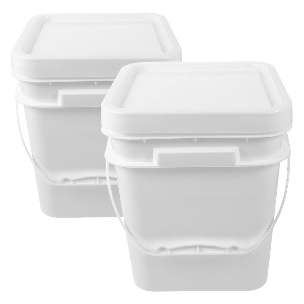 OUNONA 2pcs Household Paint Pail Plastic Container Refillable Paint Bucket Multi-functional Paint Bucket