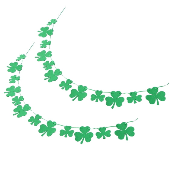 OUNONA St. Patrick's Felt Bunting, Festive Party Decoration, 2 Pieces, Holiday Celebration Supplies