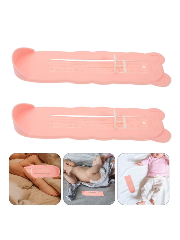 2pcs Kids Foot Measurement Device for Home Pink ABS Material Accurate Shoe Sizer