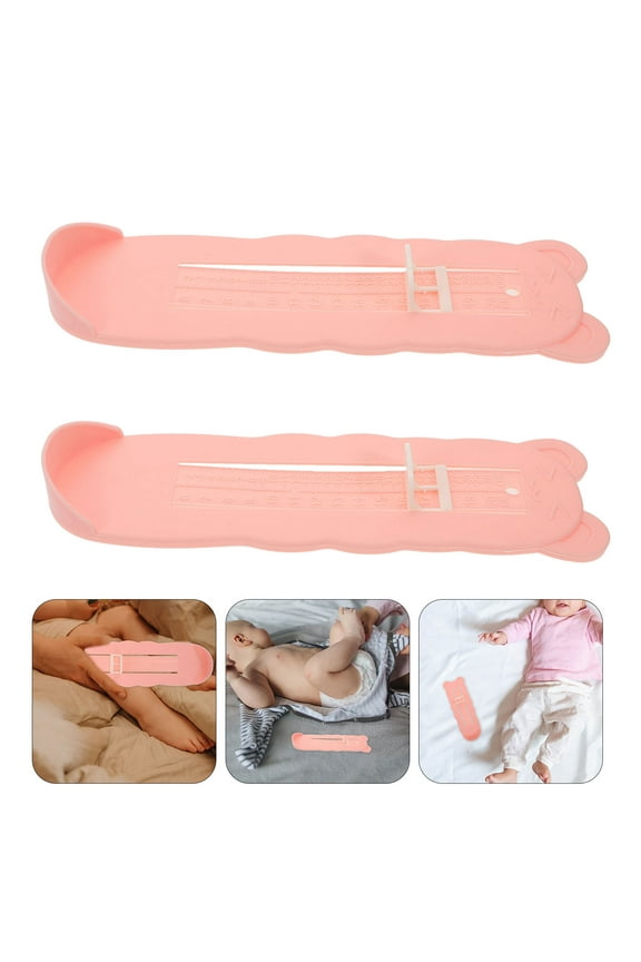 2pcs Kids Foot Measurement Device for Home Pink ABS Material Accurate Shoe Sizer