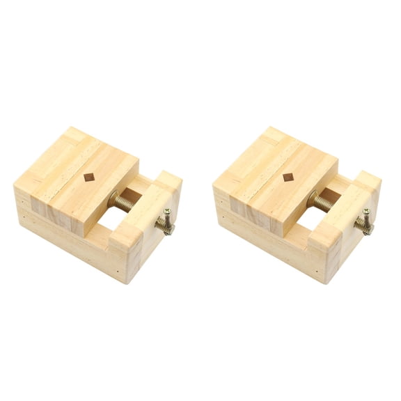OUNONA 2pcs Large Size Pine Wood Engraved Printing Fixing Tool Engraved Seal Stone Engraved Chapter Fixing Tool(Beige)
