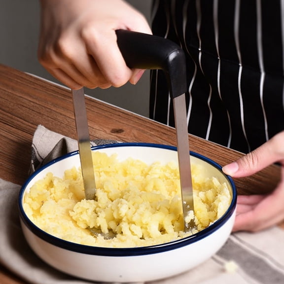 OUNONA 2-Pack Manual Potato Grater and Masher Set, Black Kitchen Tools for Mashing, Pureeing, Jam Making, and Cooking Needs