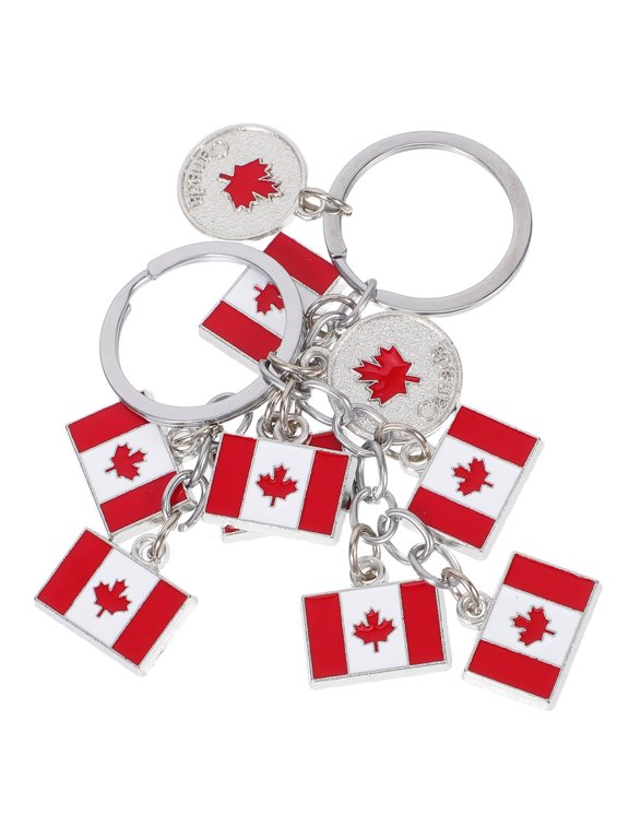 2Pcs Canadian Maple Leaf Keychain Accessories Assorted Colors for Backpack Decoration