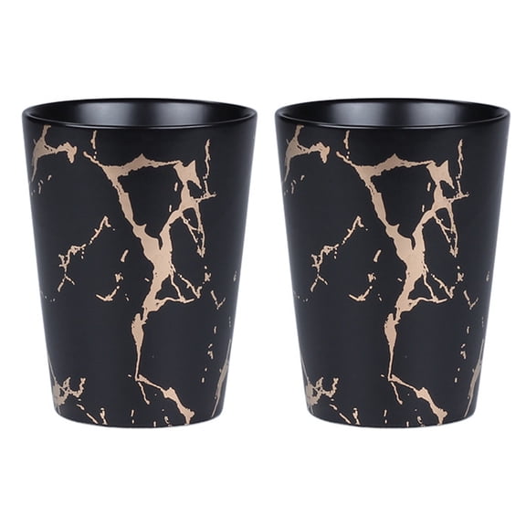 OUNONA 2pcs Marble Ceramic Mug Cup Guy Gift Marbling Water Cup Mugs Tooth Brush Cup Drinking Glasses Milk Cup 300ml