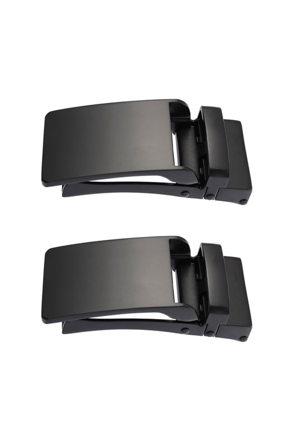 OUNONA 2pcs Men's Fashion Business Alloy Automatic Buckle Unique Plaque Belt Buckles for Belt Black
