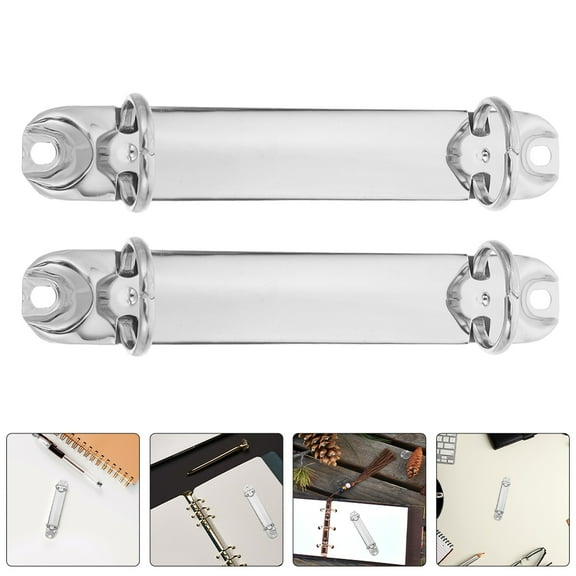 OUNONA 2pcs Metal Binder Clips Iron Loose-Leaf Ring Binder Clamp Binding Clip Mechanism Replacement 2 Ring Metal Binder Mechanisms Binding Clamps