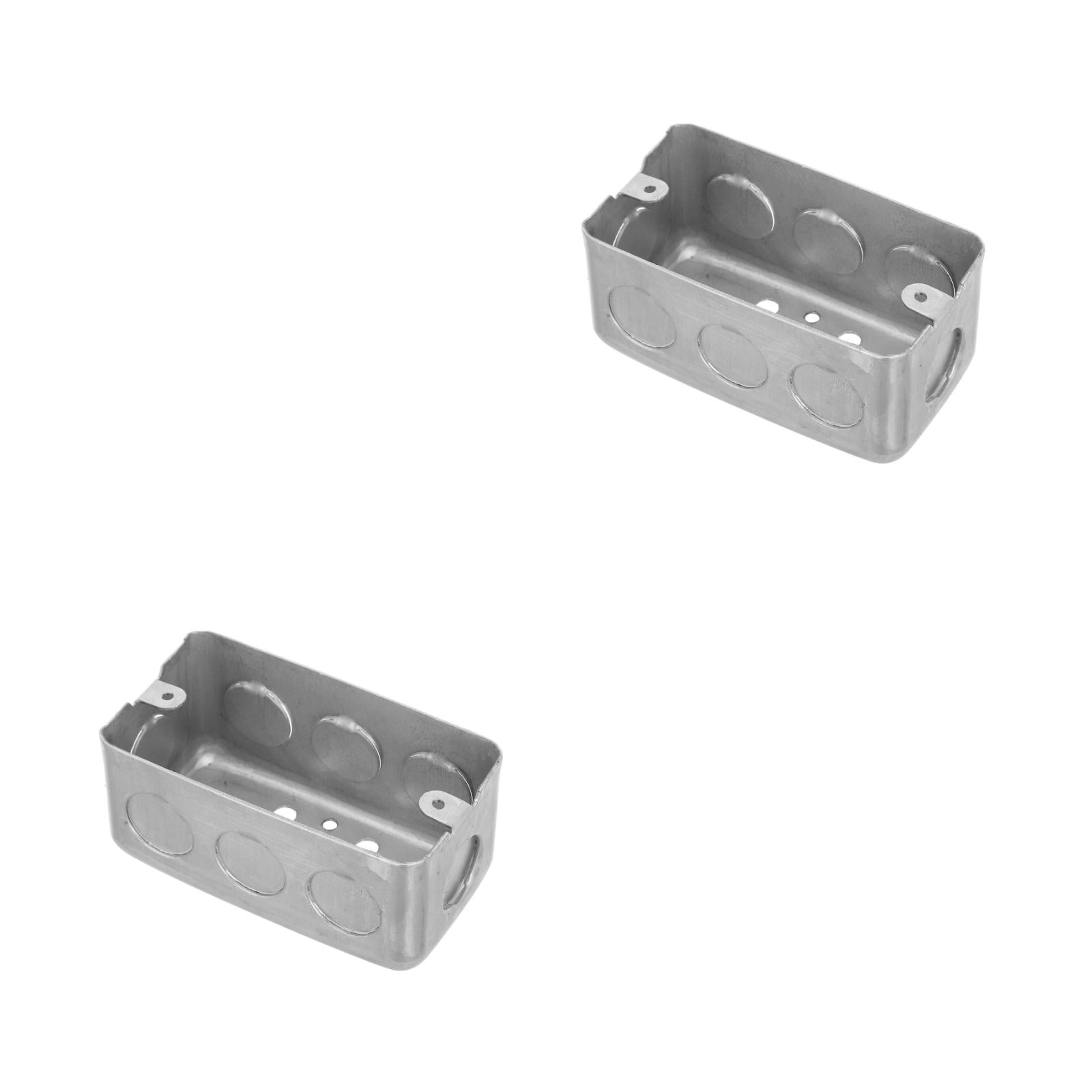 OUNONA 2pcs Metal Electrical Box Rectangular Electrical Box Silver ...