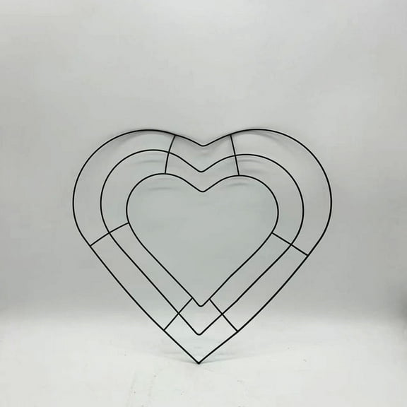 OUNONA 2Pcs Black Metal Heart Wire Wreath Frame for Indoor Outdoor Decoration