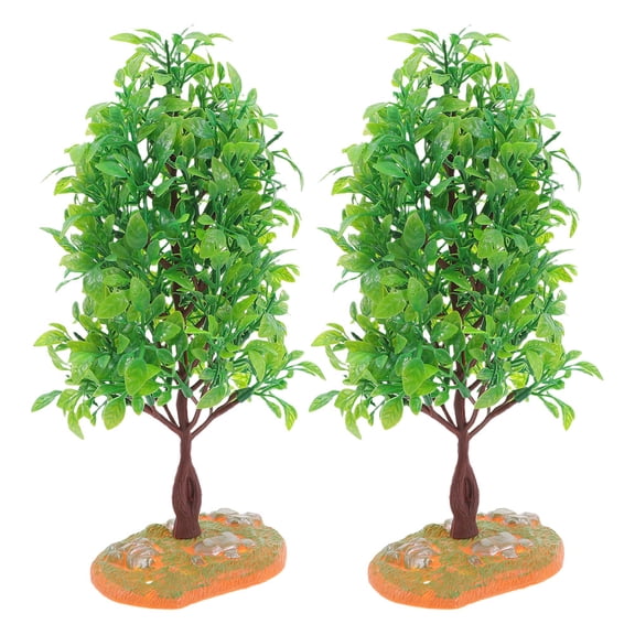 OUNONA 2-Pack Miniature Model Trees for Garden Landscaping, Perfect for Small Scale Greenery, Crafts, Dioramas, and Model Train Sets