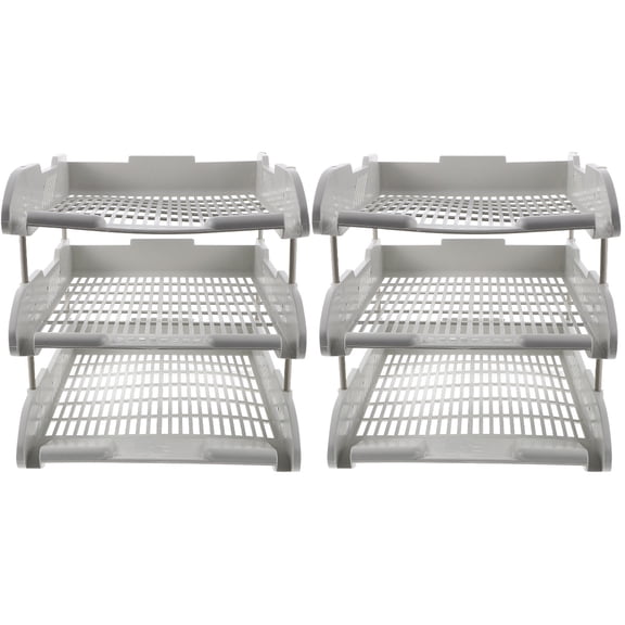 OUNONA 2pcs Multi-layer Paper Tray Office Paper Letter Tray Vertical Paper Tray Desk File Organizer Document Holder