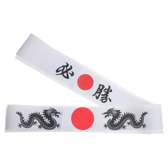 OUNONA 2pcs Ninja Print Headband Japanese Karate Headband Athletic Headband Reusable Samurai Unique Headband Japanese Chef Accessory