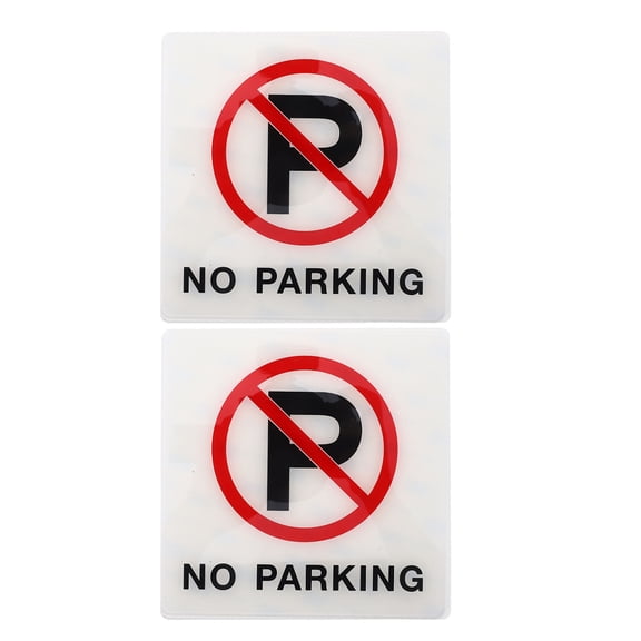 OUNONA 2pcs No Parking Signs Self Adhesive Waterproof Acrylic for Daily Use Bold 4.5x6 Inches