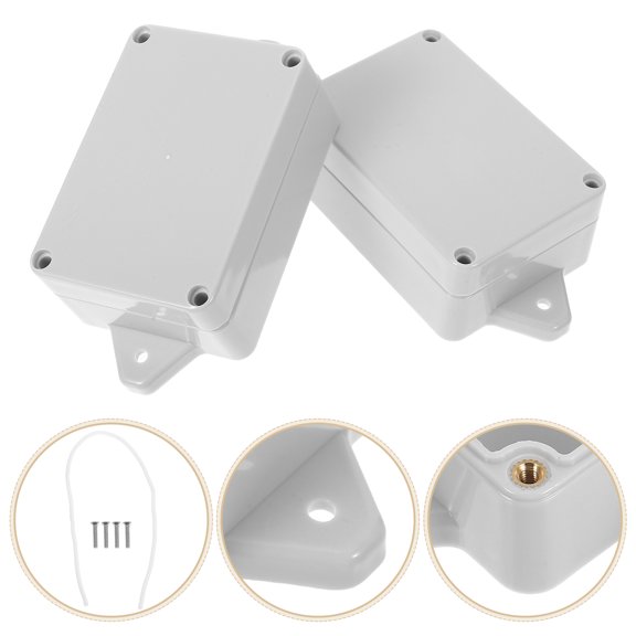 OUNONA 2pcs Waterproof Electrical Junction Box White Plastic Power Box For Decor for Security Equipment
