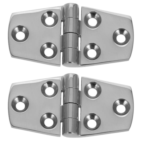 OUNONA 2pcs Polished Stainless Steel Marine Hinges Heavy Duty Boat Doors Hinges Yacht Floating Dock Hinge Marine Rail Fittings for Boat Equipment