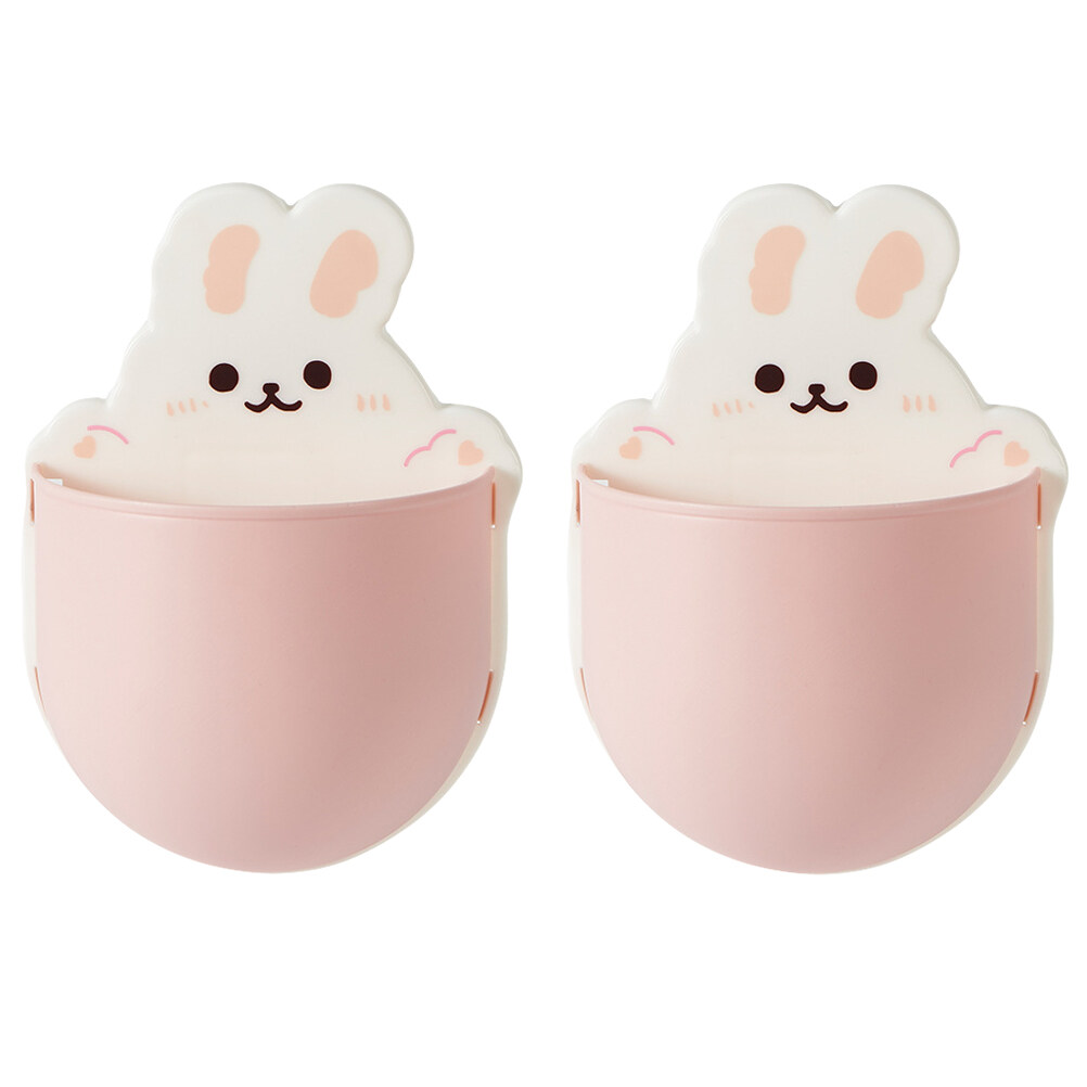Furry Storage Rack OUNONA 2pcs Punch Free Storage Racks Cartoon Wall Storage Racks Home ...