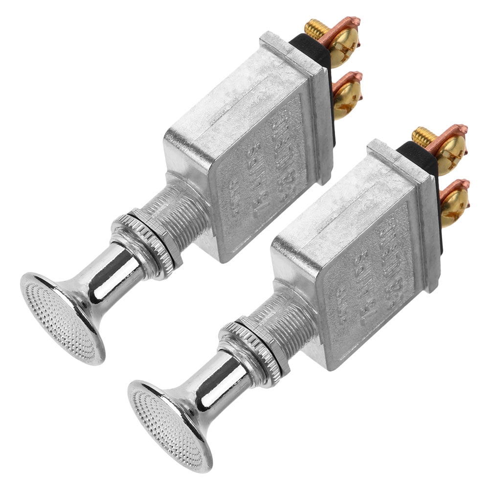 OUNONA 2pcs Push Pull Switch 75A 6-28V DC On-Off Chrome Knob for Heavy ...