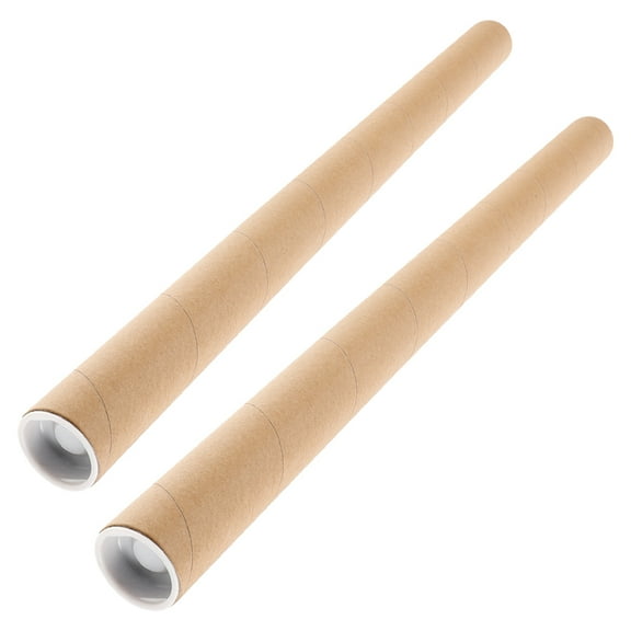 FOLOYORI Drawing Tube Paper Packaging Tube Khaki 2Pcs 19.7X1.2X1.2In